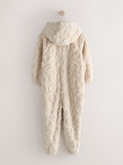 Ecru White Animal Jacquard Fleece All-In-One (1.5-16yrs) - Image 2 of 4