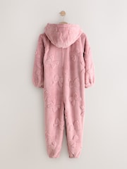 Pink Jacquard Bow Fleece All-in-One (1.5-16yrs) - Image 2 of 4