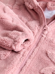 Pink Jacquard Bow Fleece All-in-One (1.5-16yrs) - Image 4 of 4