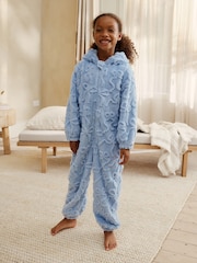 Blue Jacquard Bow Fleece All-in-One (1.5-16yrs) - Image 2 of 4