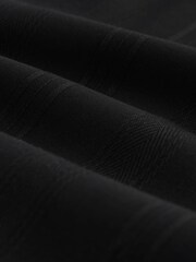 Black Self Stripe Regular Fit Premium 100% Cotton Textured Shirt - Image 2 of 3