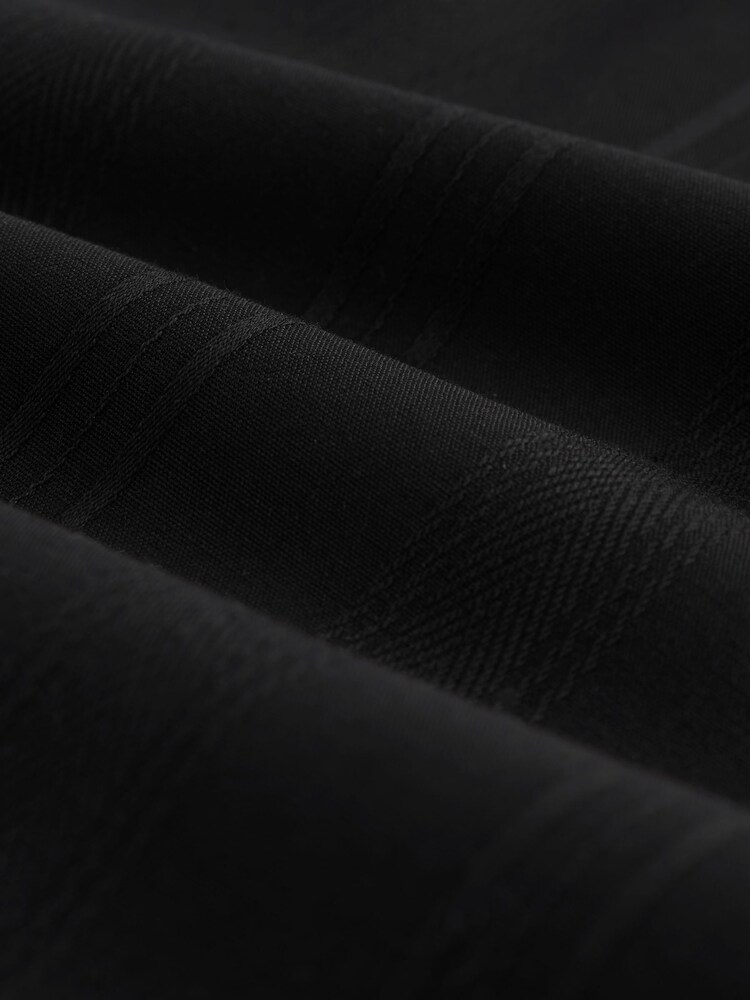 Black Self Stripe Regular Fit Premium 100% Cotton Textured Shirt - Image 2 of 3