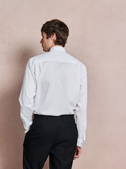 Hvid - Regular Fit - Tekstureret skjorte med vingekrave - Billede 5 af 9