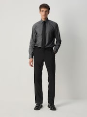 Grey Texture/ Black Paisley Regular Fit Shirt And Tie Party Pack - Image 3 of 5