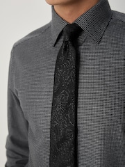 Grey Texture/ Black Paisley Regular Fit Shirt And Tie Party Pack - Image 4 of 5