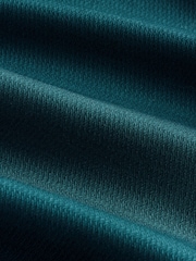 Teal Blue Slim Fit Easy Care Textured Single Cuff Smart Shirt - Image 4 of 4