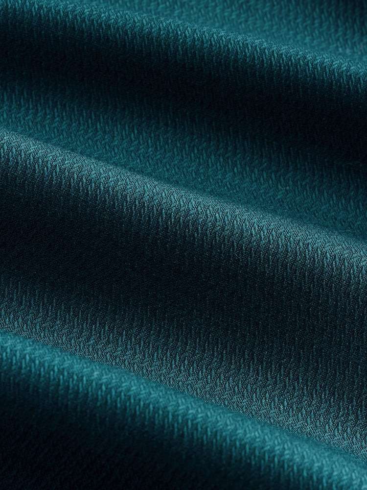Teal Blue Slim Fit Easy Care Textured Single Cuff Smart Shirt - Image 4 of 4 Teal Blue Slim Fit Easy Care Textured Single Cuff Smart Shirt - Image 4 of 4
