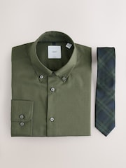 Verde/ Blackwatch de cuadros - Conjunto camisa de vestir y corbata - Imagen 6 de 8