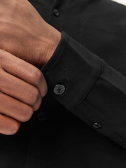 Black Pique Jersey Long Sleeve Over Shirt - Image 5 of 8