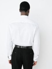 White/ Black Geometric Slim Fit Shirt And Tie Party Pack - Image 3 of 8