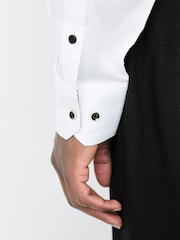 White/ Black Geometric Slim Fit Shirt And Tie Party Pack - Image 5 of 8
