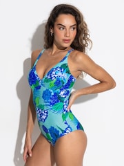 Pour Moi Blue Carnival Control Swimsuit - Image 2 of 4