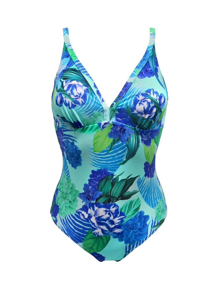Pour Moi Blue Carnival Control Swimsuit - Image 3 of 4
