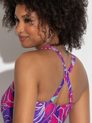 Pour Moi Aquaburst Blue Petite Santa Barbara Ruched Tummy Control Swimsuit - Image 2 of 4