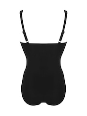 Pour Moi Black Tall Santa Barbara Ruched Tummy Control Swimsuit - Image 4 of 4