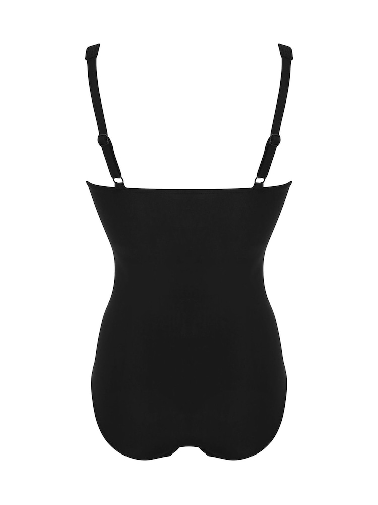 Pour Moi Black Tall Santa Barbara Ruched Tummy Control Swimsuit - Image 4 of 4