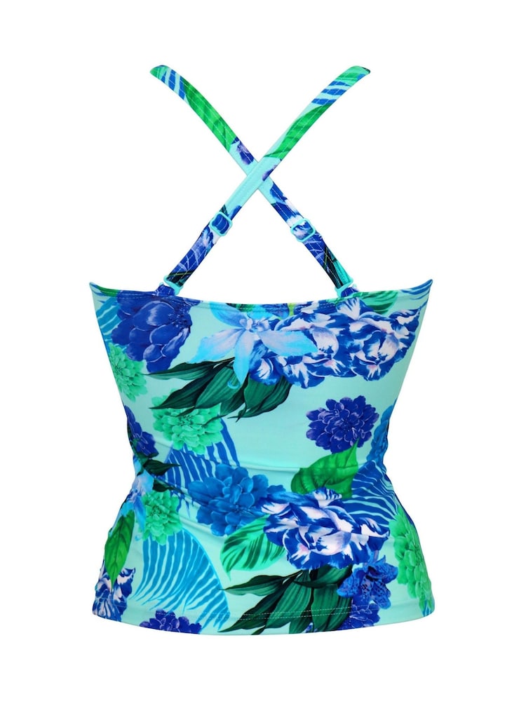 Aquablau, Tropenmuster - Pour Moi Free Spirit Tankini - Bild 4 von 4 Aquablau, Tropenmuster - Pour Moi Free Spirit Tankini - Bild 4 von 4