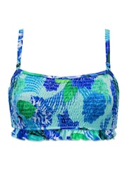 Pour Moi Aqua Blue Tropical Strapless Free Spirit Bikini Top - Image 3 of 4