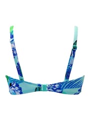 Pour Moi Aqua Blue Tropical Strapless Free Spirit Bikini Top - Image 4 of 4