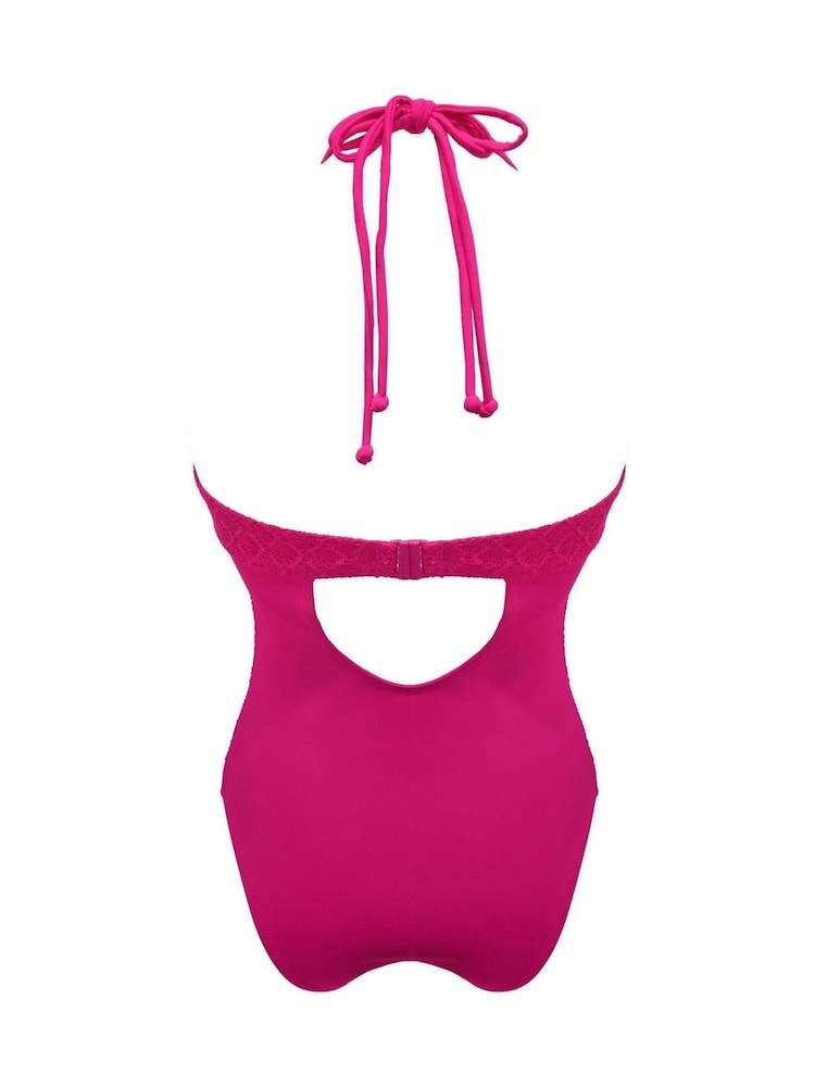 Pour Moi Pink Castaway Adjustable Halter Underwired Swimsuit - Image 4 of 4