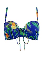 Blauw met tropische print - Pour Moi - Santa Cruz bikinitop - Image 3 of 4