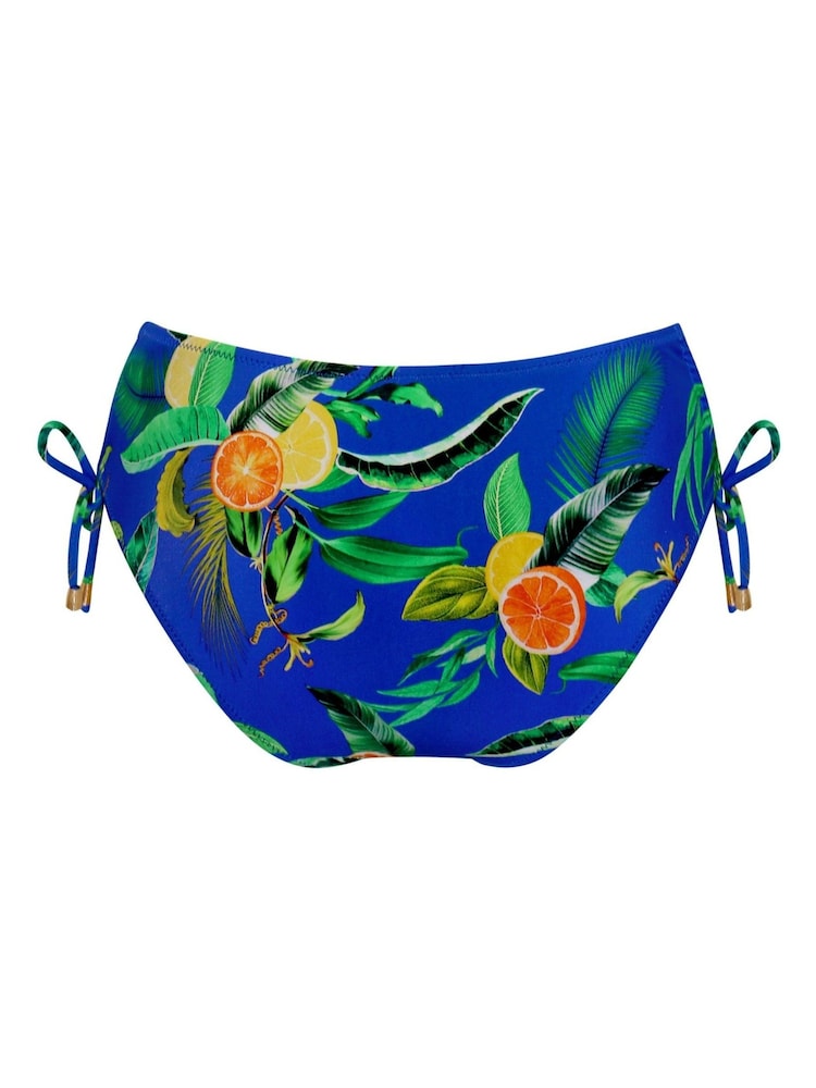 Pour Moi Blue Tropical High Leg Santa Cruz Bikini Briefs - Image 4 of 4