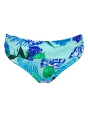 Pour Moi Aqua Blue Tropical Roll Top Free Spirit Bikini Bottoms - Image 3 of 4