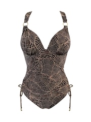 Pour Moi Black/Gold Samoa Boost Push Up Padded Underwired Swimsuit - Image 3 of 4