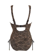 Pour Moi Black/Gold Samoa Boost Push Up Padded Underwired Swimsuit - Image 4 of 4