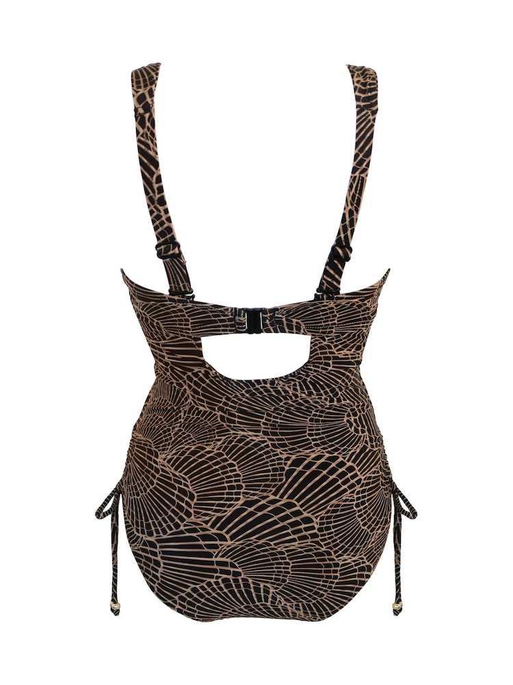 Pour Moi Black/Gold Samoa Boost Push Up Padded Underwired Swimsuit - Image 4 of 4