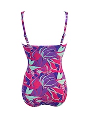 Pour Moi Aquaburst Blue Tall Santa Barbara Ruched Tummy Control Swimsuit - Image 4 of 4
