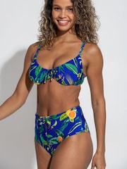 Pour Moi Blue Tropical Non Padded Underwired Santa Cruz Bikini Top - Image 2 of 4