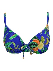 Pour Moi Blue Tropical Non Padded Underwired Santa Cruz Bikini Top - Image 3 of 4