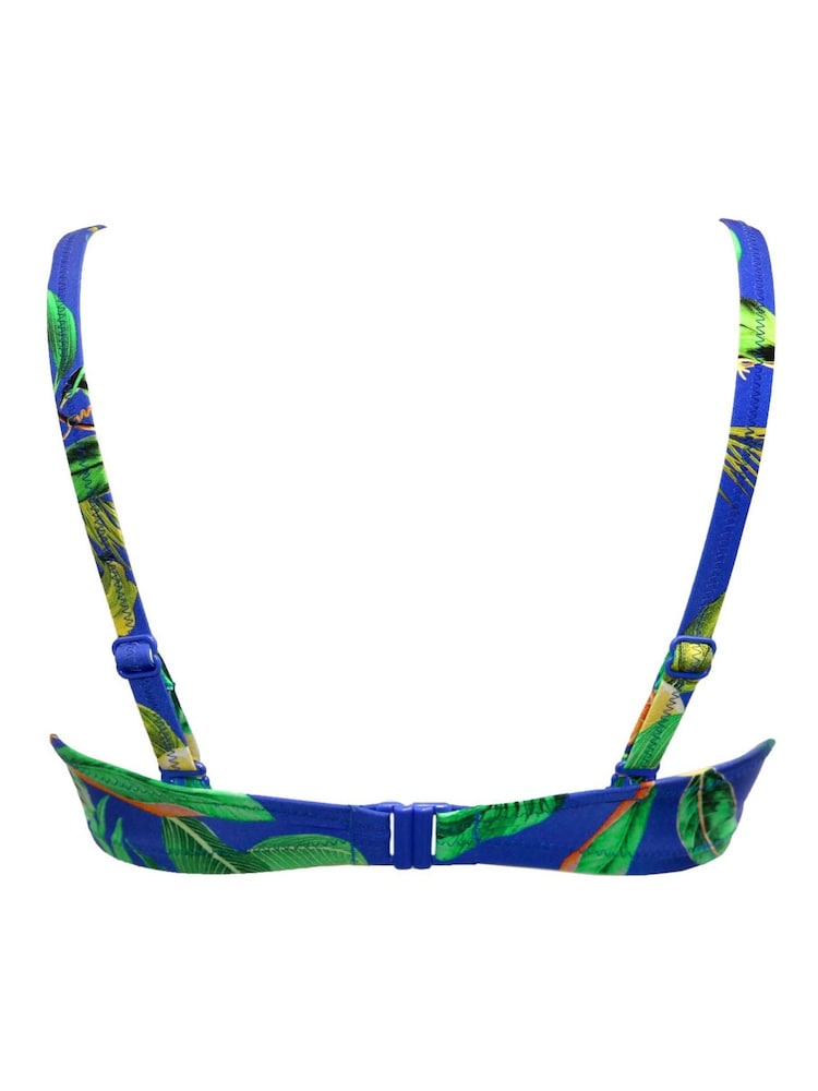 Pour Moi Blue Tropical Non Padded Underwired Santa Cruz Bikini Top - Image 4 of 4