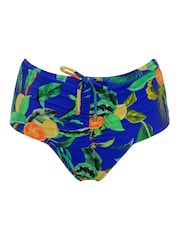 Pour Moi Blue Tropical High Waist Santa Cruz Bikini Briefs - Image 3 of 4