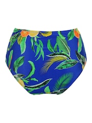 Pour Moi Blue Tropical High Waist Santa Cruz Bikini Briefs - Image 4 of 4