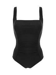 Pour Moi Black Santa Barbara Ruched Tummy Control Swimsuit - Image 3 of 4