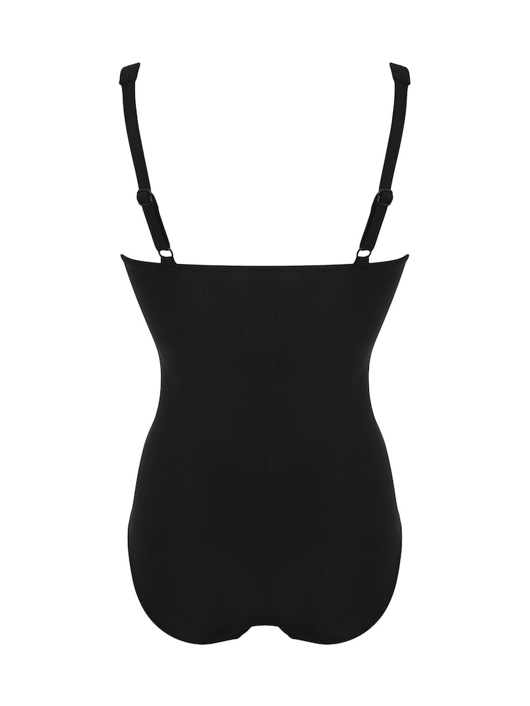 Pour Moi Black Santa Barbara Ruched Tummy Control Swimsuit - Image 4 of 4