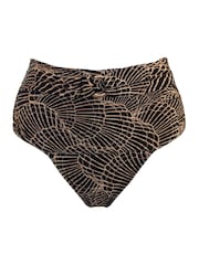 Pour Moi Black/Gold High Waist Samoa Bikini Bottoms - Image 3 of 4