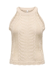 ONLY Cream Halterneck Crochet Vest Top - Image 5 of 6