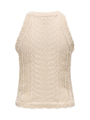 ONLY Cream Halterneck Crochet Vest Top - Image 6 of 6