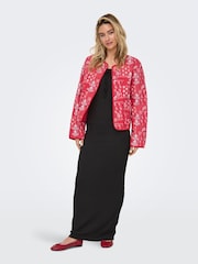 ONLY Red Boho Printed Short Quilted Jacket - Image 3 of 7