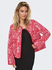 ONLY Red Boho Printed Short Quilted Jacket - Image 5 of 7