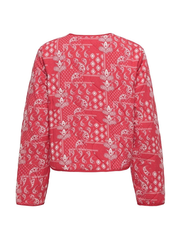 ONLY Red Boho Printed Short Quilted Jacket - Image 7 of 7