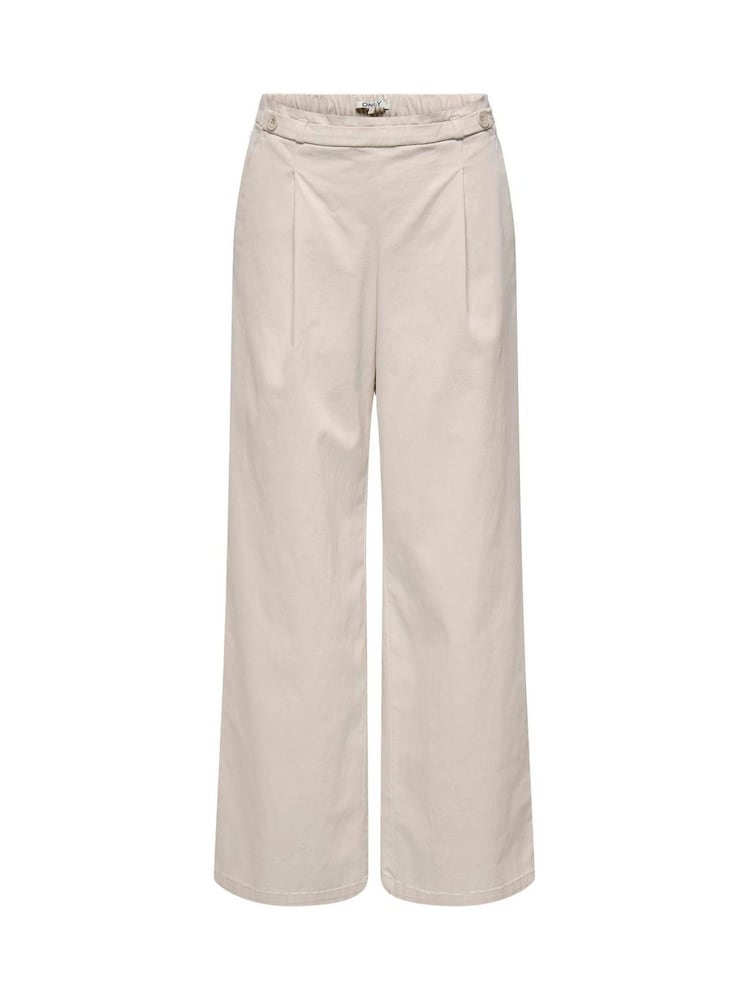 ONLY Cream Mid Waist Wide Leg Trouser - Image 1 of 2