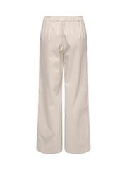 ONLY Cream Mid Waist Wide Leg Trouser - Image 2 of 2
