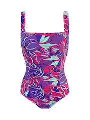 Pour Moi Aquaburst Blue Santa Barbara Ruched Tummy Control Swimsuit - Image 3 of 4