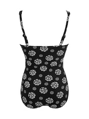 Pour Moi Black/White Santa Barbara Ruched Tummy Control Swimsuit - Image 4 of 4