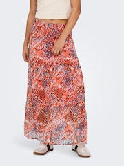 ONLY Orange Printed Maxi Skirt - Image 1 of 5