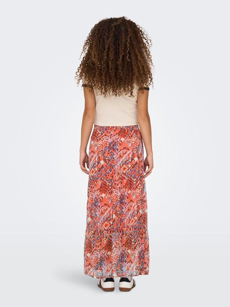 ONLY Orange Printed Maxi Skirt - Image 2 of 5
